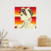 Pop Art Vrouw Poster (Keuken)