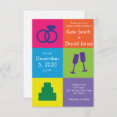 Pop Art Wedding Invitation Kaart (Voorkant / Achterkant)
