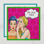 Pop Art Wedding Shower/Birthday Uitnodiging (Voorkant / Achterkant)