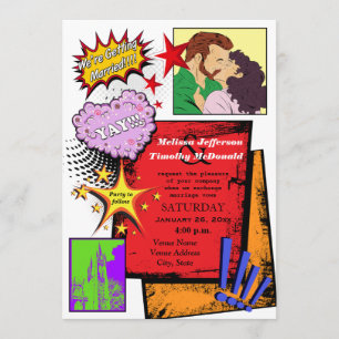 Pop Art Wedding Uitnodiging