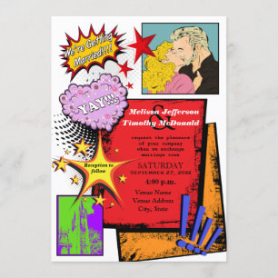 Pop Art Wedding Uitnodiging 2