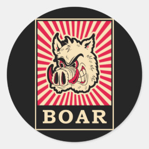 Pop Art Wild Boar Ronde Sticker