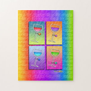 Pop Art WINE PUZZLE - PUZZZLE GIFT TIN Legpuzzel