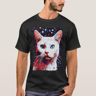 Pop Art Witte Kat Amerika VS T-shirt