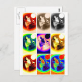 Pop Art Wolf Briefkaart (Voorkant / Achterkant)