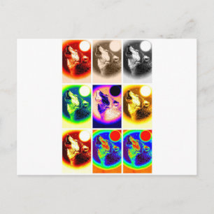 Pop Art Wolf Briefkaart