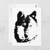 Pop Art Wolf Briefkaart (Voorkant / Achterkant)