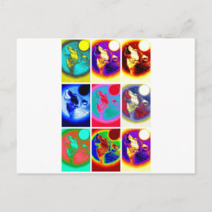 Pop Art Wolf Briefkaart