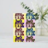 Pop Art Wolf Briefkaart (Staand voorkant)