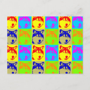 Pop Art Wolf Eyes Briefkaart