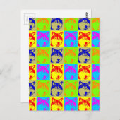 Pop Art Wolf Eyes Briefkaart (Voorkant / Achterkant)