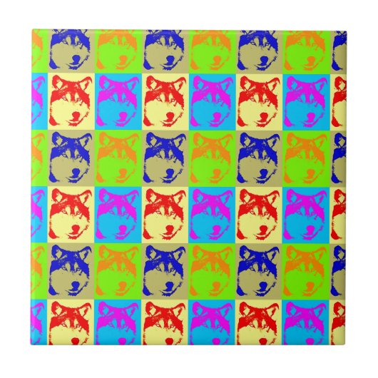 Pop Art Wolf Eyes Tegeltje (Voorkant)