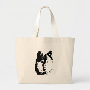Pop Art Wolf Grote Tote Bag