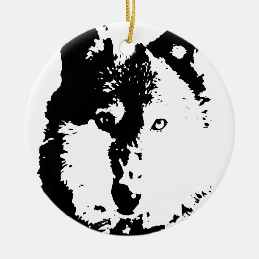 Pop Art Wolf Keramisch Ornament (Voorkant)
