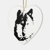 Pop Art Wolf Keramisch Ornament (Links)