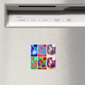 Pop Art Wolf Magneet (Insitu (Vaatwasser))