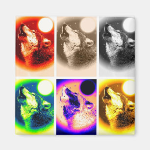 Pop Art Wolf Magneet