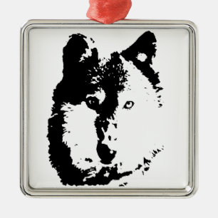 Pop Art Wolf Metalen Ornament