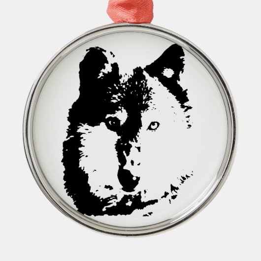 Pop Art Wolf Metalen Ornament (Voorkant)