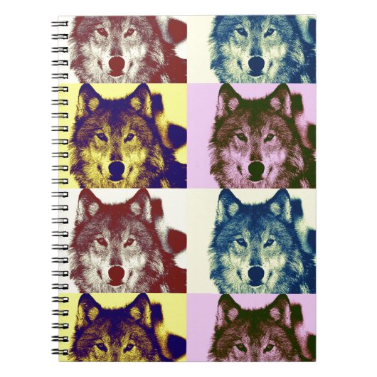 Pop Art Wolf Notitieboek (Voorkant)