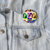 Pop Art Wolf Ronde Button 5,7 Cm (In situ)