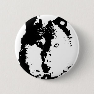 Pop Art Wolf Ronde Button 5,7 Cm