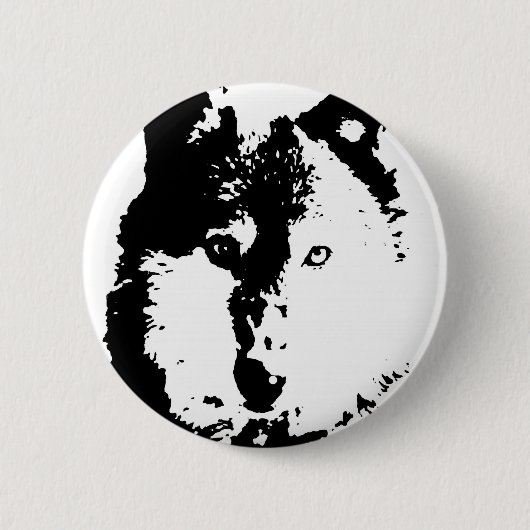 Pop Art Wolf Ronde Button 5,7 Cm (Voorkant)