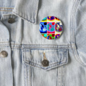 Pop Art Wolf Ronde Button 5,7 Cm (In situ)