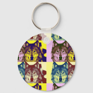 Pop Art Wolf Sleutelhanger