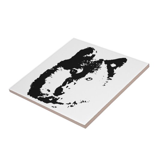 Pop Art Wolf Tegeltje (Zijkant)