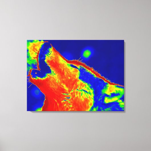 Pop Art Wolf Wrapped Canvas (Voorkant)