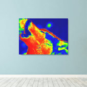 Pop Art Wolf Wrapped Canvas (Insitu (Houten vloer))