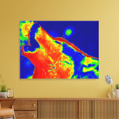 Pop Art Wolf Wrapped Canvas (Insitu (Woonkamer))