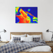 Pop Art Wolf Wrapped Canvas Afdruk (Insitu (Slaapkamer))