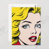 Pop Art Woman Briefkaart (Voorkant / Achterkant)