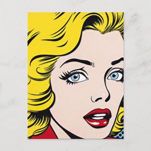 Pop Art Woman Briefkaart (Voorkant)