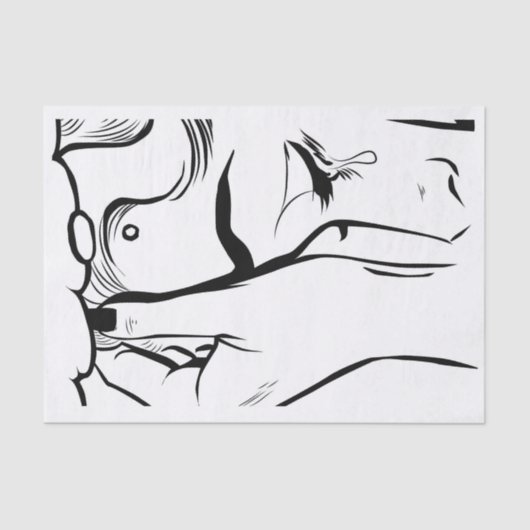 Pop Art Woman Crying Tissuepapier (Voorkant)