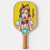Pop Art Woman Pickleball Paddle (Achterkant)