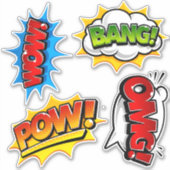 Pop Art Wow Bang OMG Pow! Sticker (Voorkant)