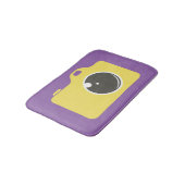 Pop Art Yellow Camera Paars Badmat (Gekanteld)