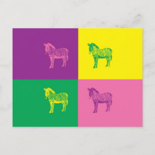Pop Art Zebra Briefkaart