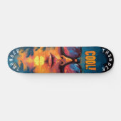 Pop Art Zonsondergang Reflectie - Levendige Retro  Skateboard (Horizontaal)
