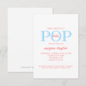 Pop Baby shower Uitnodigen |whitepiblu Kaart (Voorkant / Achterkant)