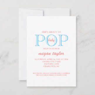 Pop Baby shower Uitnodigen |whitepiblu Kaart