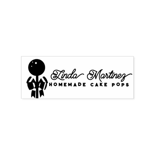 Pop Baker Homemade Script Logo Moderne bakkerij Rubberstempel (Afrduk)