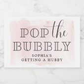 Pop Bubbly Bachelorette Sparkling Vins Étiquettes (Étiquettes simples)