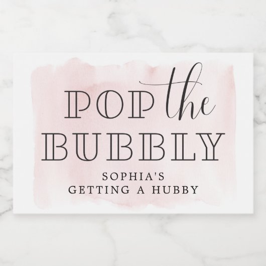 Pop Bubbly Bachelorette Sparkling Vins Étiquettes (Étiquettes simples)