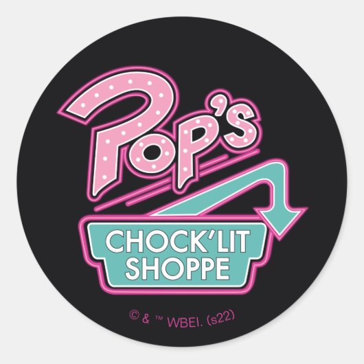 Pop Chock'Lit Shoppe Pink Logo Ronde Sticker (Voorkant)