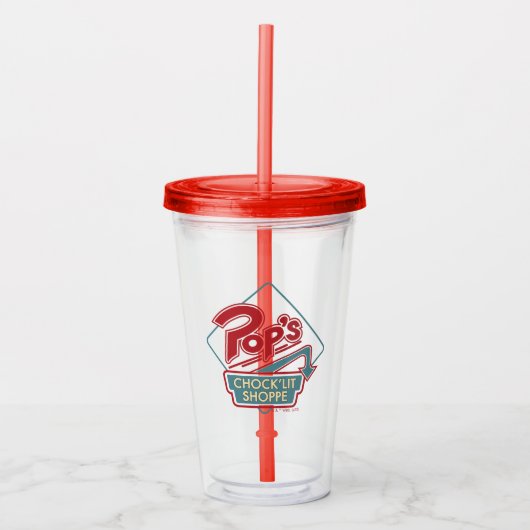 Pop Chock'Lit Shoppe Red Logo Acryl Drinkbeker (Voorkant)