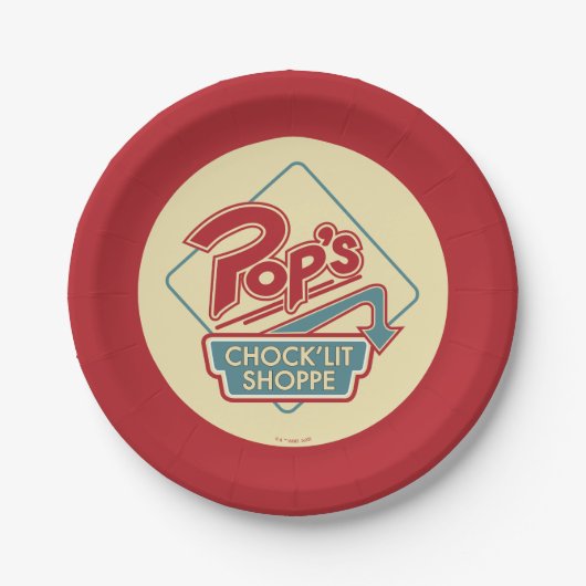 Pop Chock'Lit Shoppe Red Logo Papieren Bordje (Voorkant)